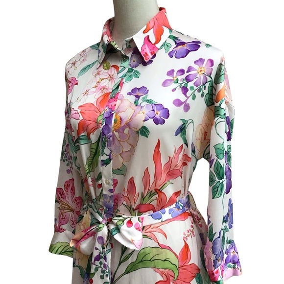 Zara Floral Ruffled Mini Shirt Dress Bloggers Fave - Picture 10 of 12